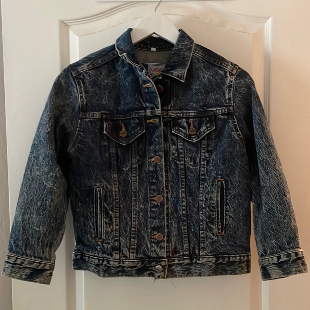 Kids Acid Washed Denim Jacket Large